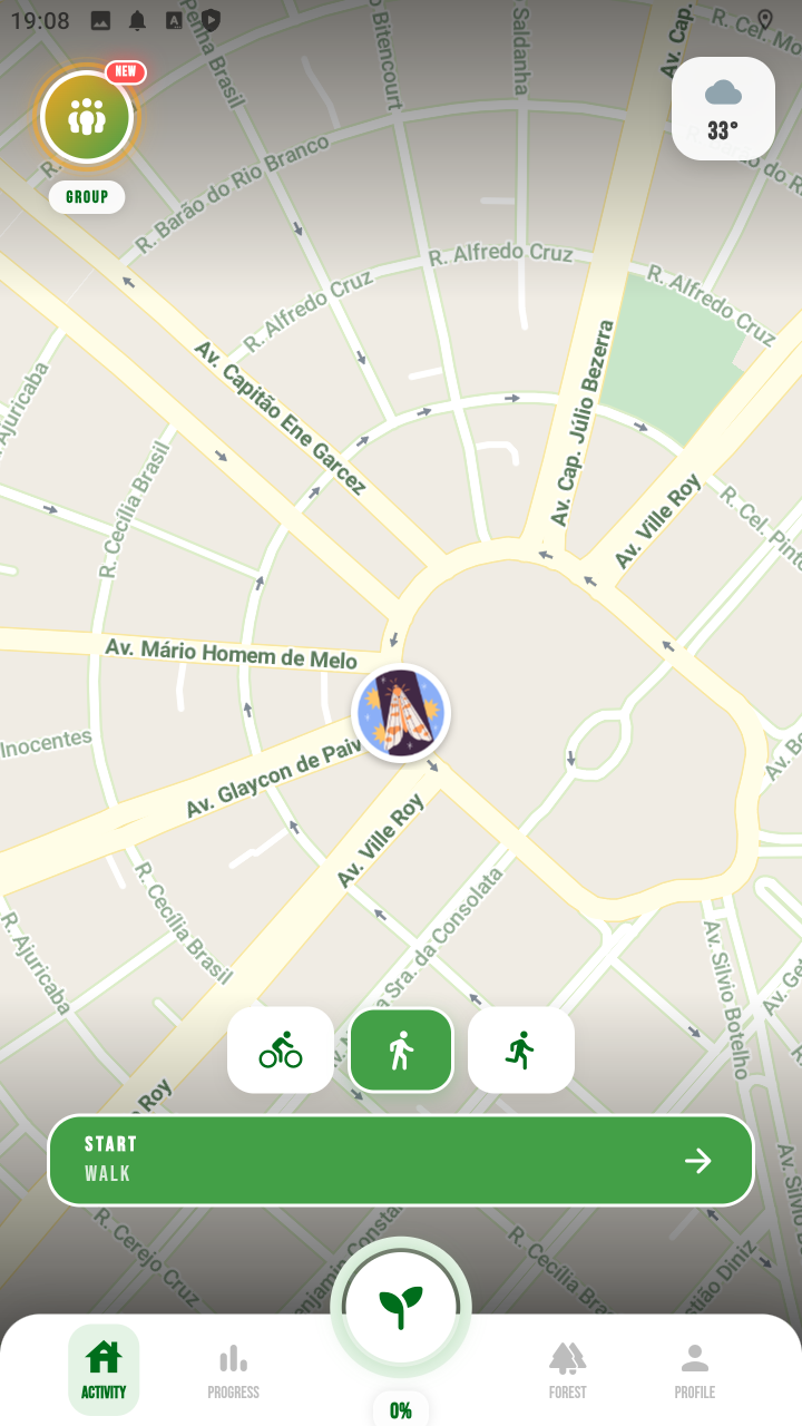 Run4Tree activity map screen