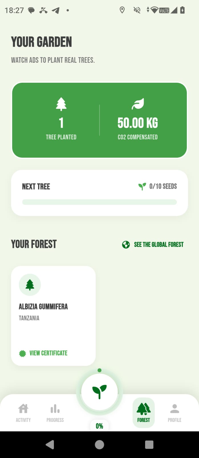 Run4Tree garden screen